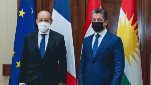 Serokwezîrê Kurdistanê û wezîrê derve yê Franseyê civiyan