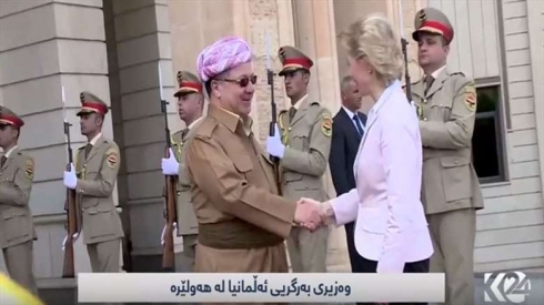 Barzanî û wezîr a Berevanî ya Elmanîyayê di kombûnê de ne