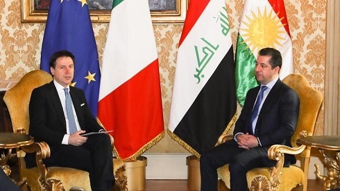 Prime Minister Masrour Barzani meets Italian counterpart in Rome