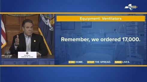 NY to get 1,100 ventilators with help from China, Oregon