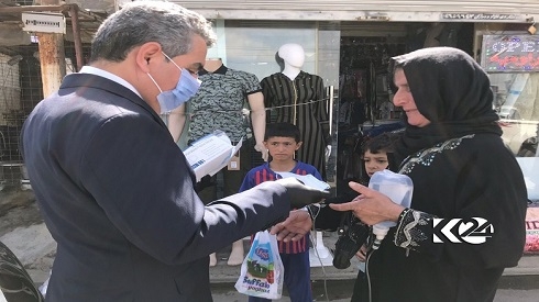 150K face masks distributed free of charge in Erbil province as markets reopen