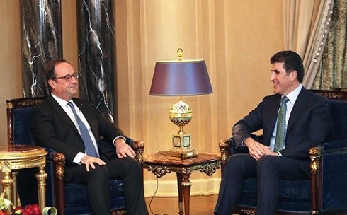 PM Barzani receives France’s Hollande in Erbil