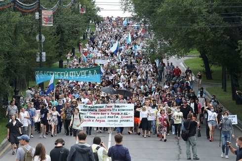 Protests continue in eastern Russia for fourth weekend running