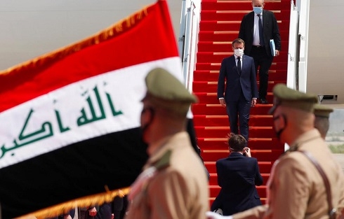 Macron meets Iraqi president in Baghdad on first visit