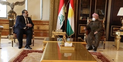Barzani Receives Salahaddin Governor, Iraqi Parliament Delegation