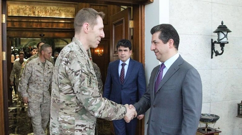 PM-designate Masrour Barzani meets with outgoing US General