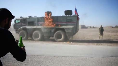 After protestors target Russian troops in Syria, local officials say they will intervene