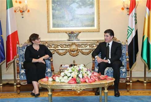 Prime Minister Barzani receives Italy's Defense Minister