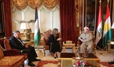 Serokê Herêma Kurdistanê pêşwaziya Wezîra Gihandina Filistînê kir