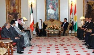 Serokê Hikumeta Herêma Kurdistanê pêşwaziya wezîrê karubarê Dîwana Mîrê Kuwêtê û şandeka pêre dike