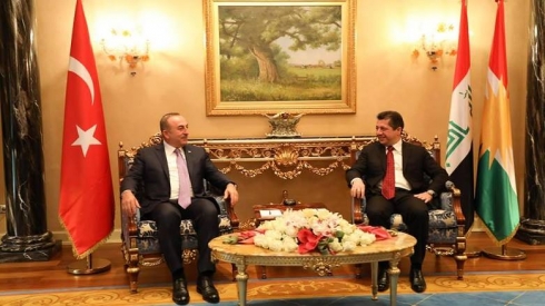 Mesrûr Barzanî û Mevlûd Çavuşoglu pêşxistina pêwendiyên dualî guftûgo kirin