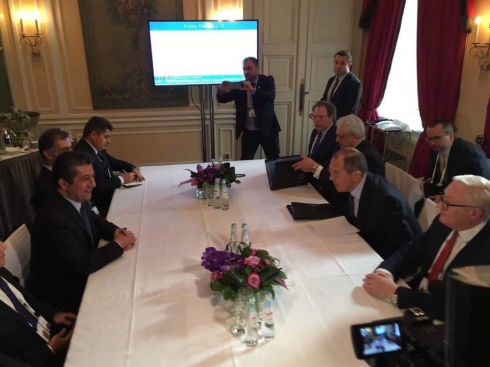 Mesrûr Barzanî ligel Wezîrê derve yê Rûsyayê Sergey Lavrov civiya