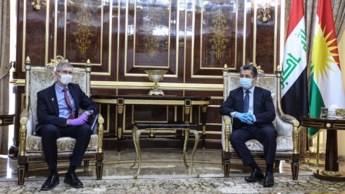 Serokwezîr pêşwaziya Konsulusê nû yê Amerîkayê yê li Hewlêrê kir