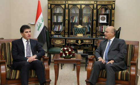 Serokê Herêma Kurdistanê Nêçîrvan Barzanî û Berhem Salih civiyan