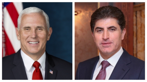 Nêçîrvan Barzanî û Mike Pence rewşa Kurdistan û Iraqê nirxandin