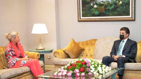 Nêçîrvan Barzanî li gel Jeanine Hennis-Plasschaert civiya