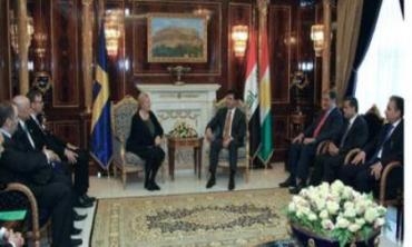 Nêçîrvan Barzanî û Wezîra Bazirganî ya Swêdê Xatû Iva Burling Civiyan