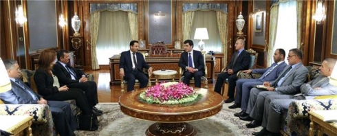 Nêçîrvan Barzanî pêşwaziyê li wezîrê gehandinê yê hikûmeta Îraqê diek