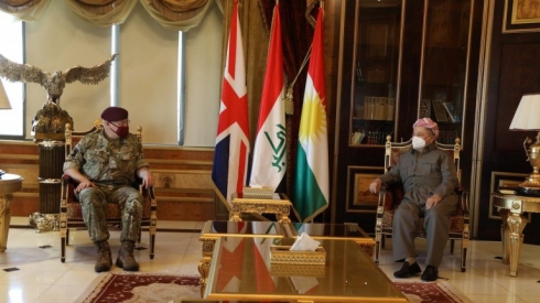 Serok Barzanî li gel şandeke leşkerî ya Brîtanî civiya