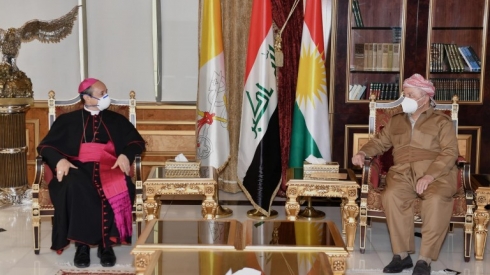 Serok Barzanî pêşwaziya Balyozê Vatîkan li Iraqê kir