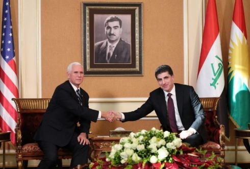 Pence: Şerefeke mezin e ku min li Hewlêrê Serokê Herêma Kurdistanê Barzanî dîtiye