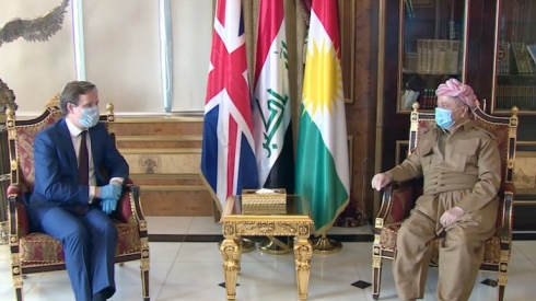 Serok Barzanî pêşwaziya balyozê Brîtanyayê yê li Iraqê kir