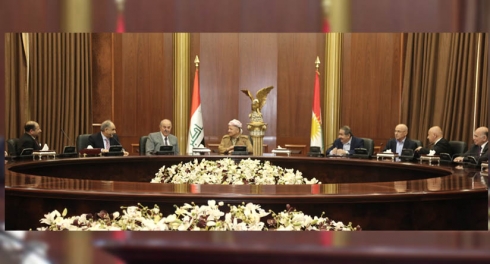 Serok Barzanî pêşwaziya şandekî bilinda Îtîlafa Elweteniye kir