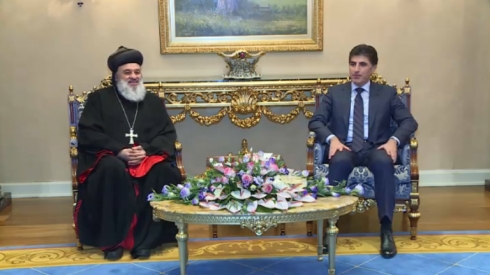 Serok Barzanî li gel şandeke Serokatiya Siriyanî Ortodoks civiya