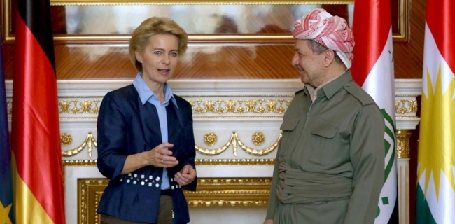  بارزانی و ڤۆنده‌رلاین له‌ كۆبوونه‌وه‌دان 