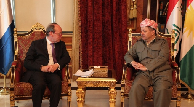 سه‌رۆكی هه‌رێمی كوردستان پێشوازی له‌ باڵیۆزی هۆڵه‌ندا له‌ عیراق ده‌كات