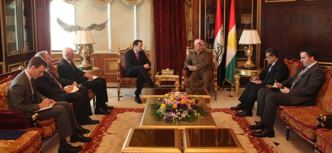 سه‌رۆكی هه‌رێمی كوردستان پێشوازی له‌ نێردراوی تایبه‌تی وه‌زیری ده‌ره‌وه‌ی ئه‌مه‌ریكا ده‌كات