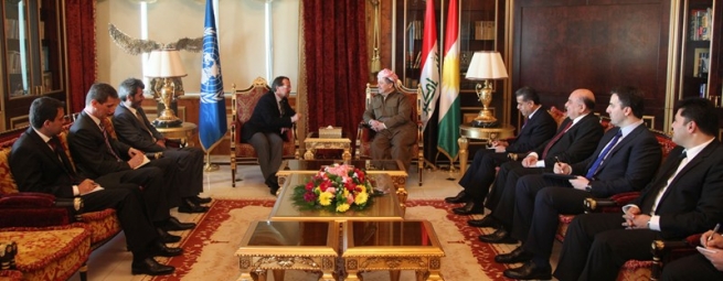 سه‌رۆكی هه‌ریمی كوردستان پێشوازی له‌ نوێنه‌ری تایبه‌تی نه‌ته‌وه‌یه‌كگرتووه‌كان ده‌كات