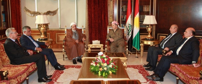 سه‌رۆكی هه‌رێمی كوردستان پێشوازی له‌ وه‌فدێكی هاوپه‌یمانی نیشتمانی ده‌كات