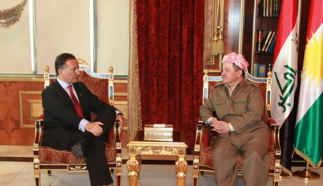 سه‌رۆكی هه‌رێمی كوردستان پێشوازی له‌ وه‌زیری پێشووی دەرەوەی ئیتاڵیا ده‌كات