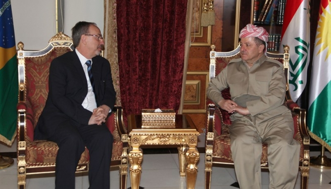 سەرۆكی هەرێمی كوردستان پێشوازی لە بالیۆزی بەڕازیل لە عێراقی فیدڕاڵ كرد