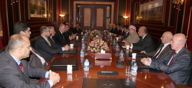 سەرۆكی هەرێمی كوردستان پێشوازی لە سەرۆكی پارلەمانی عێراق و شاندێكی یاوەری كرد