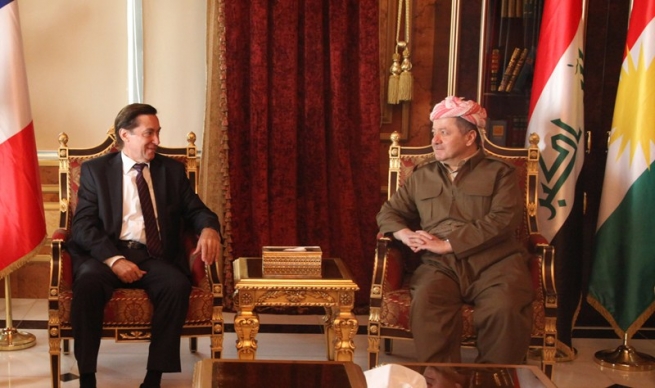 سەرۆكی هەرێمی كوردستان پێشوازی لە بالیۆزی فەڕەنسا لە عێراق دەكات