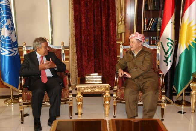 سەرۆكی هەرێمی كوردستان پێشوازی لە شاندێكی هاوبەشی كۆمیساریای باڵای پەنابەران لە ڕێكخراوی نەتەوە یەكگرتوەكان و ڕێكخراوی پڕۆگرامی جیهانیی خۆراك دەكات