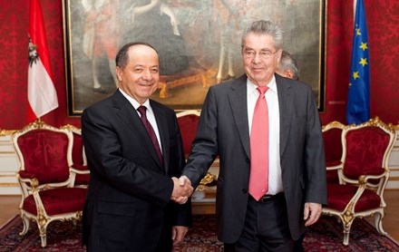  سەرۆك بارزانى سەردانی نەمسای كردو لەگەڵ  سەرۆكی نەمسادا كۆبووەوە.