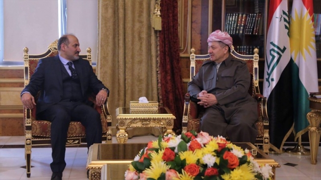 سەرۆكی هەرێمی كوردستان پێشوازی لە سەرۆكی تەیاری غەددی سووریا دەكات