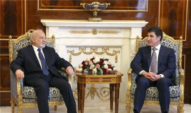نێچیرڤان بارزانی و ئیبراھیم جەعفەری ڕەوشی ناوچەکە تاوتوێ دەکەن