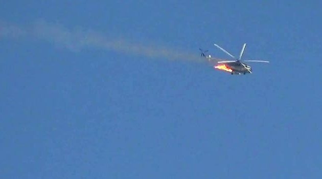 ڕوانگەی سوریا: هەلیکۆپتەرێکی ڕوسیا لە شاری حەما خرایەخوارەوە