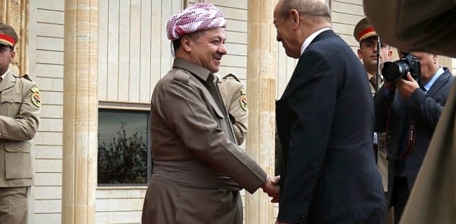 بارزانی و وەزیری بەرگریی فەرەنسا پرسە سەربازییەكان تاوتوێ دەكەن 