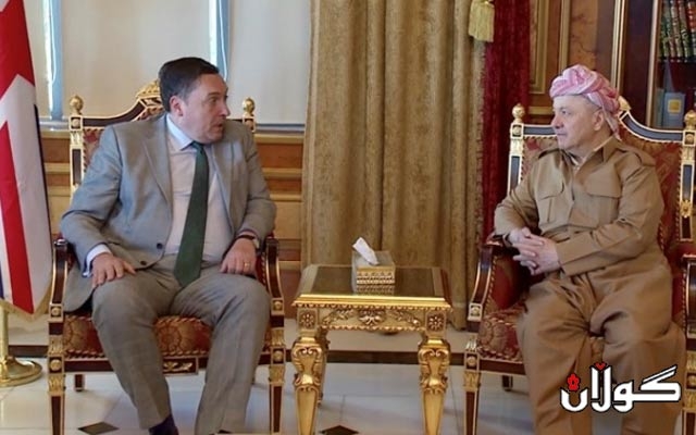  سەرۆک بارزانی پێشوازی لە باڵیۆزی بەریتانیا لە عێراق دەکات 