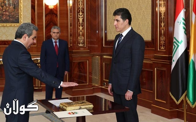  پارێزگارى نوێى هەولێر لەبەردەم سەرۆکى هەرێم سوێندى یاسایى دەخوات 