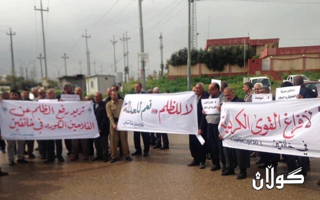  له خانەقین جووتیارانی كورد داوا دەكەن خاوەندارێتیی زەوییە كشتوكاڵییەكانیان بۆ بگەڕێندرێتەوە