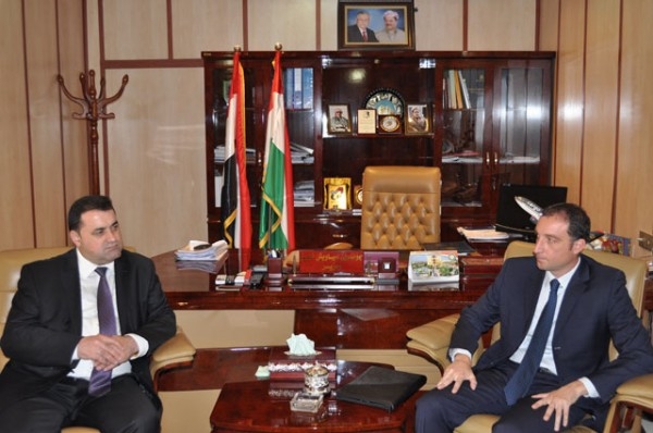 كونسوڵی ئیتاڵیا لە هەولێر ئیتاڵیا سەردانی وەزارەتی گواستنەوە و گەیاندن دەکات