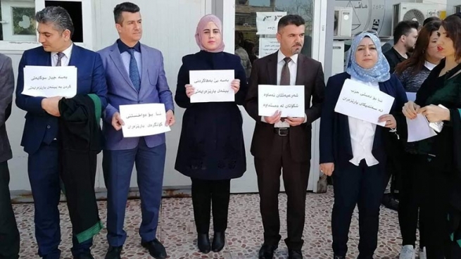 له‌ هه‌ولێر پارێزه‌ران دژی سه‌ندیكاكه‌یان گردبوونه‌وه‌