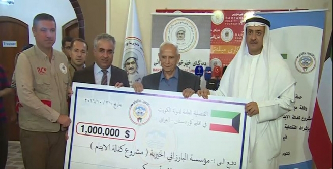 كوەیت بەھەماھەنگی دەزگای خێرخوازی بارزانی بڕیەك ملیۆن دۆلار دەبەخشنە منداڵانی بێسەرپەرشت