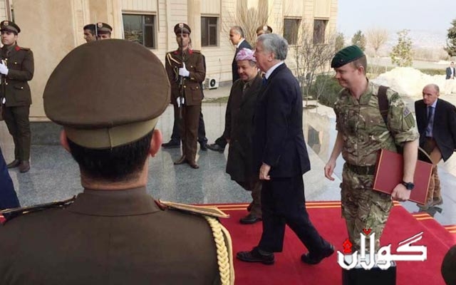  کۆبوونەوەی سەرۆك بارزانی و وەزیری بەرگریی بەریتانیا دەستی پێ کرد 